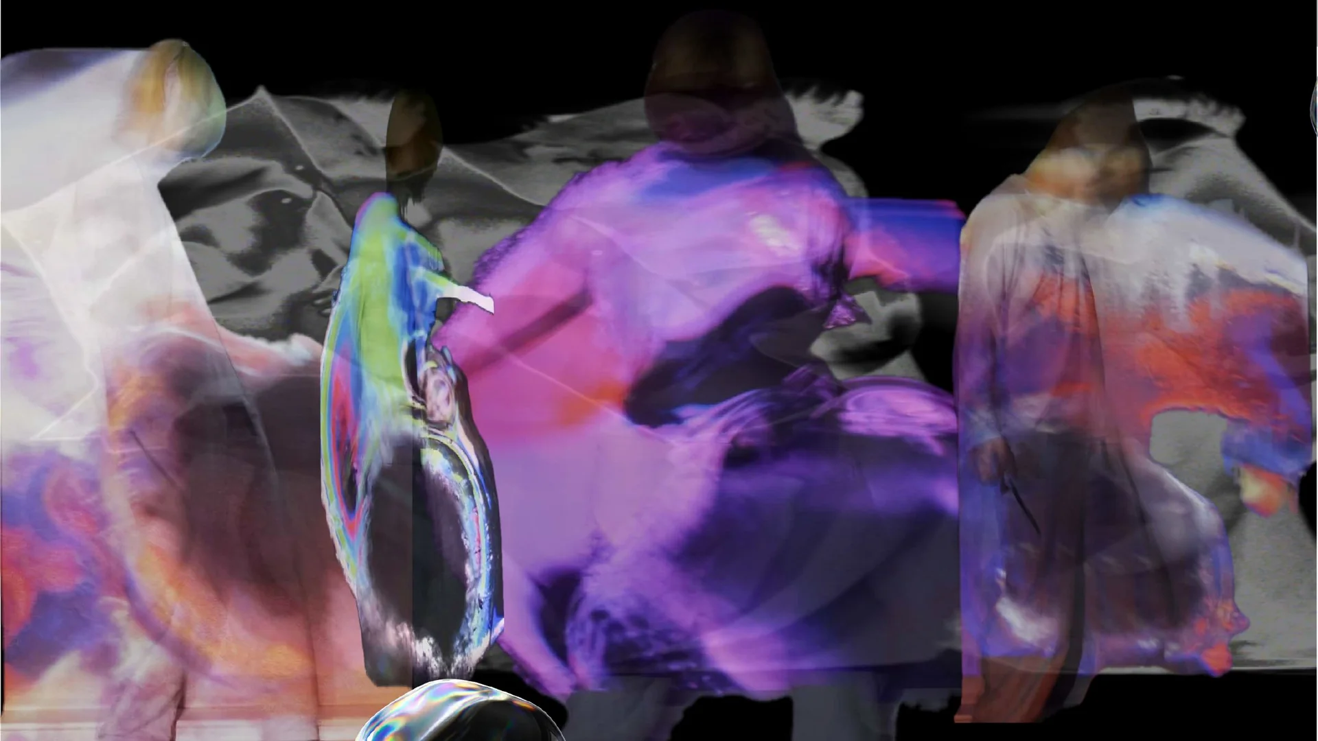 Atmospheric collection study with layered translucent figures