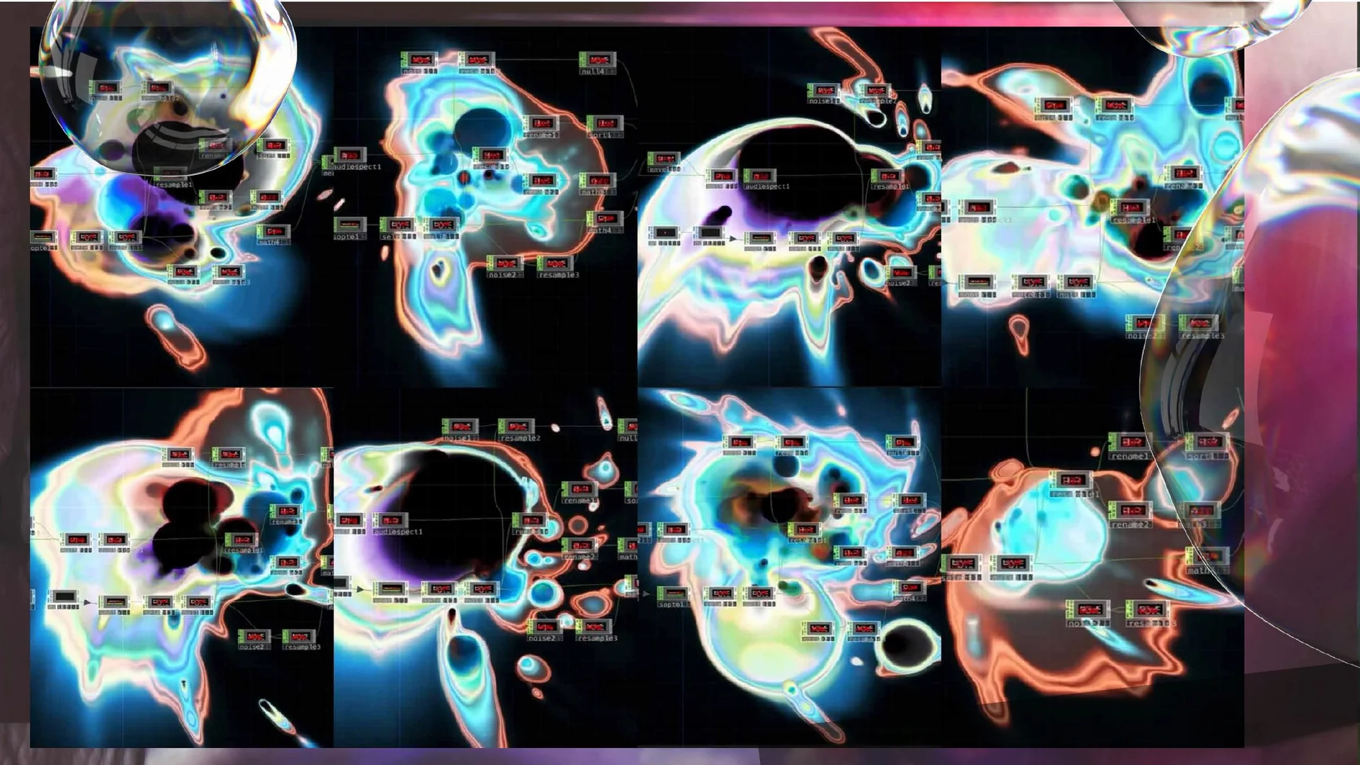 Digital image-processing network and distorted colour studies