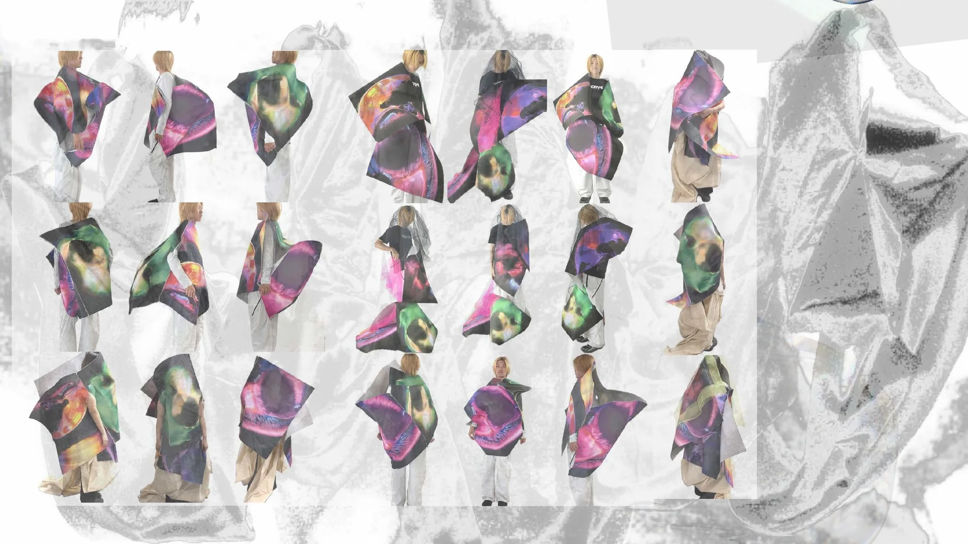 Silhouette development with geometric printed panels